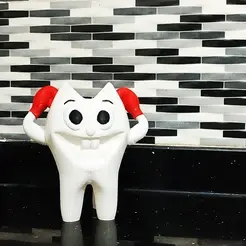 Comp-1_2.gif STL file Cute smiling toothbrush holders・3D printer model to download