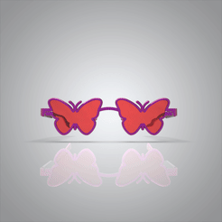 untitled.74.gif Télécharger le fichier STL Lunettes : style papillon • Objet imprimable en 3D, samlyn696