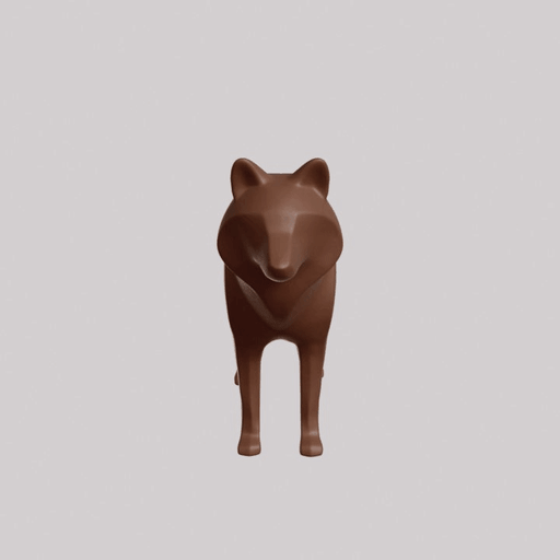Minimalist Timber Wolf Sculpture