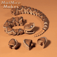 Rattler_ExtendDemo.gif Файл STL Шарнирная игрушка "Гремучая змея", тело с отпечатками, голова с защелками, милый флекси・3D-печатный дизайн для загрузки