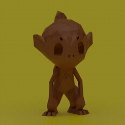 0001-0156-4.gif STL file Chimchar Low Poly・3D printing idea to download, madDoctor