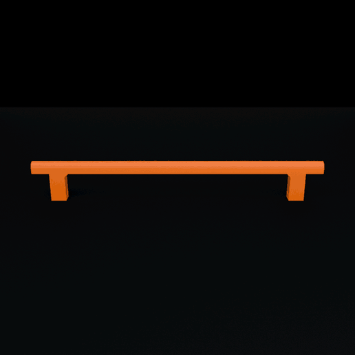 Cabinet pull 192 mm hole spacing - slim bar handle, M4 blind hole, no supports