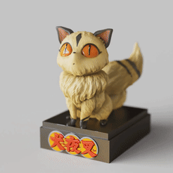 Kirara-InuYasha.gif Fichier STL Kirara - (雲母きらら, "Mica") -InuYasha-犬夜叉 - サンライズ - chat-félin-pose assise-FANART FIGURINE・Modèle à télécharger et à imprimer en 3D