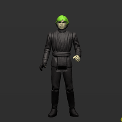 luke negro.gif 3D file Star-Wars LUKE SKYWALKER (Jedi Knight Outfit) Kenner Style Action figure STL OBJ 3D・3D print design to download