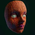 2C.gif doll mask wooden horror style