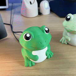 IMB_64MTde.gif STL file Cute Frog - Cable, Phone & Magsafe Stand・3D printable model to download