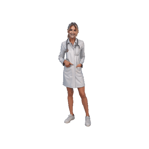 Female Doctor Model with Stethoscope Standing Pose
