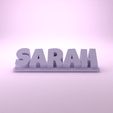 Sarah_Playful.gif STL file Sarah 3D Nametag - 5 Fonts・Model to download and 3D print