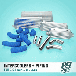 0.gif STL file Intercoolers and connections - big set for 1:24 scale modelling・3D printing idea to download