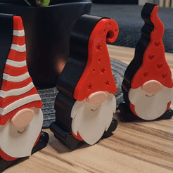 ezgif.com-gif-maker-1.gif STL file Christmas gnome decor COMBO PACK - Crex・Model to download and 3D print