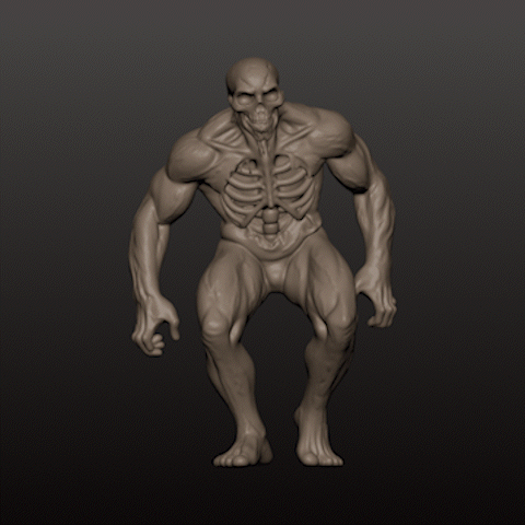 Zombie Menace STL – Undead Brute Miniature – 32mm DnD Monster