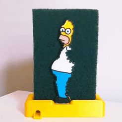 IntroFinal.gif STL file Bush Homer sponge holder・Model to download and 3D print, jajaum3d