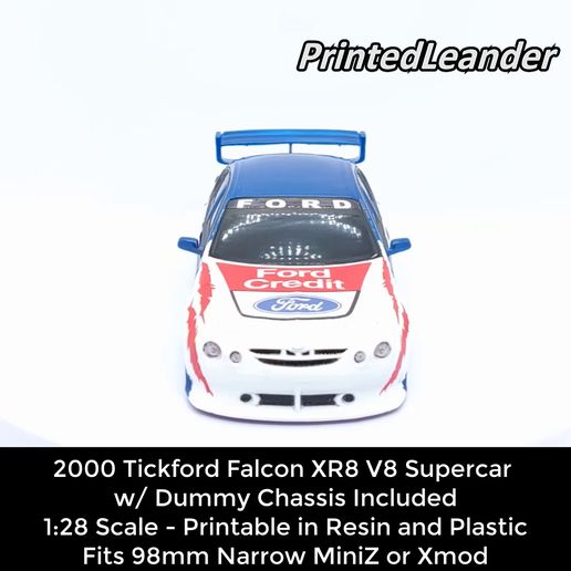 00-XR8-V8.mp4 1:28 Scale 2000 Falcon XR8 V8 Supercar Body Shell w/ Dummy Chassis (Xmod and MiniZ)