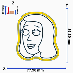 gif.gif STL file BETH SMITH 2 / COOKIE CUTTER / RICK AND MORTY・3D printing template to download