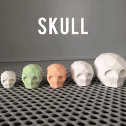 combo skull.gif STL file polygonal skull/flower pot/maceta・3D print object to download, brenda_cholula