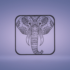 Untitled.gif Archivo STL decoración de pared mandala elefante・Diseño imprimible en 3D para descargar, satis3d