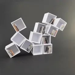 ez.gif Tumbling Cubes Bookcase - Miniature Furniture 1/12 scale
