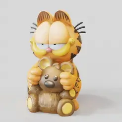 Garfield-V2.gif STL file Garfield version 3 sitting pose- Christmas - cat-standing pose-FANART FIGURINE・3D printable model to download