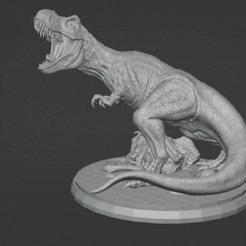 Diseño-sin-título.gif STL file Tyrannosaurus Rex JP Final Scene (Dinosaur)/ Jurassic Park Tyrannosaurus Final Scene・3D printer design to download