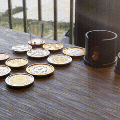 monedas-3.gif STL file Argentine Coin Coasters・3D printing design to download