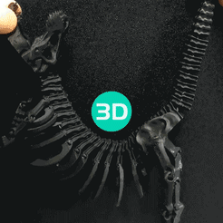 1231.gif Archivo STL Modelo de esqueleto de dinosaurio totalmente articulado・Plan de impresión en 3D para descargar
