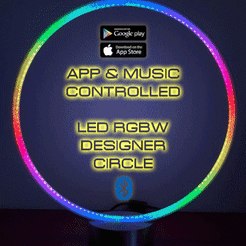 ezgif.com-gif-maker.gif Download 3MF file LED RGB DESIGNER CIRCLE RING LIGHT LAMP - App & Music Controlled • 3D print model, INVESTEGATE