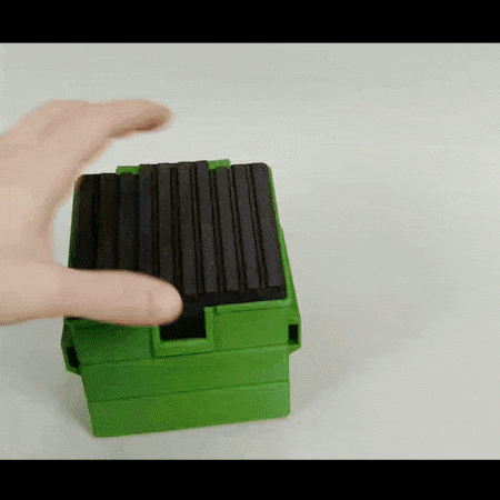 OpeningMovieOpti.gif Dumpster Deckbox - MTG Commander Deckbox  - No Support Needed - Dice Storage included