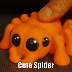 Cute-Spider-video.gif STL file Cute Spider (Easy print - Print in place)・3D print design to download, Alsamen