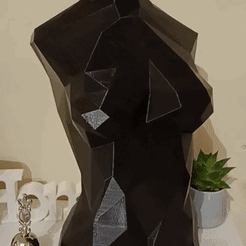 torse-de-femme-02.gif STL file BARE WOMAN TORSE HOME DECORATION origami・3D printable model to download, Bricoloup3d