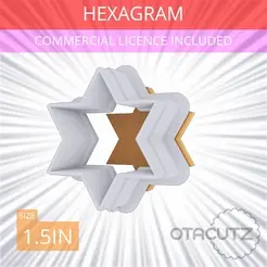 Hexagram~1.5in.gif Hexagram Cookie Cutter 1.5in / 3.8cm