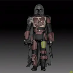 mando.gif 3D file Star Wars THE MANDALORIAN action figure Kenner style.・3D print design to download, DESERT-OCTOPUS