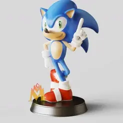 Sonic-The-Hedgehog.gif Fichier STL Sonic The Hedgehog - Mascotte des jeux Sega -Fanart・Design à télécharger et à imprimer en 3D