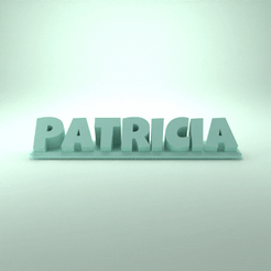 Patricia_Playful.gif STL file Patricia 3D Nametag - 5 Fonts・3D printing model to download