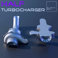 0.gif Download file HALF Turbocharger set 6 types • 3D printing design, BlackBox