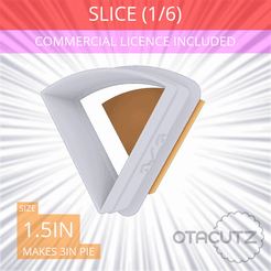 1-6_Of_Pie~1.5in.gif 3D file Slice (1∕6) of Pie Cookie Cutter 1.5in / 3.8cm・3D printable model to download