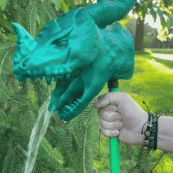 Fonte de água com cabeça de dragão (impressão sem suporte)