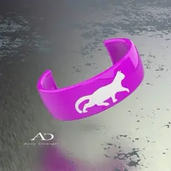 Bracelet-chat-2-pièces.gif Fichier STL Cat pattern bracelet - Bracelet motif chat・Design à télécharger et à imprimer en 3D