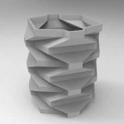 untitled.786.gif STL file flowerpot origami faceted origami pencil flowerpot・3D print object to download, nikosanchez8898