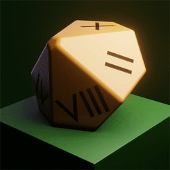 dice360.gif STL file Ten Sided Dice With Roman Numbers・3D printable model to download