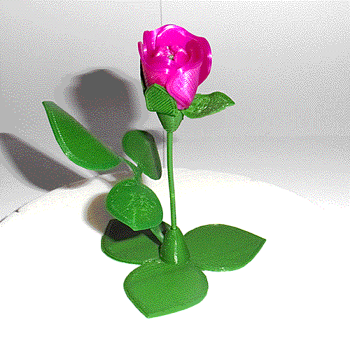 Rose rouge 360.gif Fichier STL gratuit Ma fleur synthétique・Plan imprimable en 3D à télécharger, oasisk