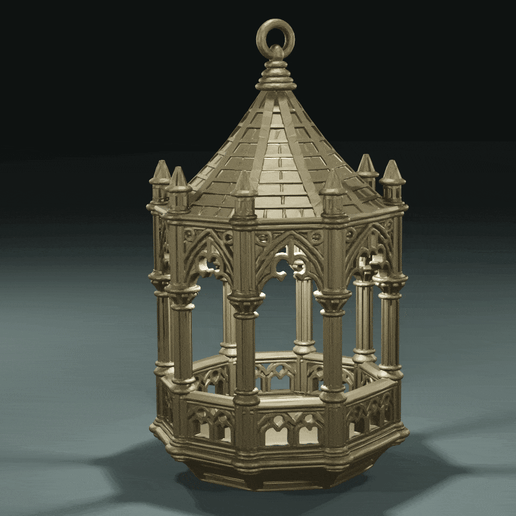 Gothic Gazebo Bird Feeder 3D model