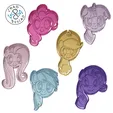 Little-pony-faces_GIF.gif My Little Pony Collection Set - My Little Pony - Cookie Cutter - Fondant - Polymer Clay