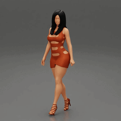 ezgif.com-gif-maker-7.gif 3D file Beautiful Girl Dress Heels walking 3D print model・Model to download and 3D print, 3DGeschaft