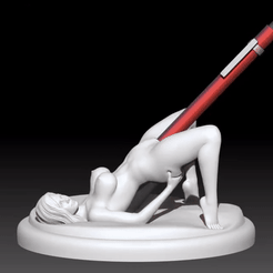 ezgif-3-f33d449977.gif 3D file December girl pen holder・3D printing design to download