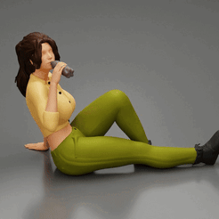 ezgif.com-gif-maker-29.gif Archivo 3D Mujer cansada mecánico en pantalones camisa sexy sentado y bebiendo agua durante de la botella・Objeto de impresión 3D para descargar