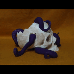 ezgif.com-gif-maker.gif STL file Skull pencil holder・3D print model to download
