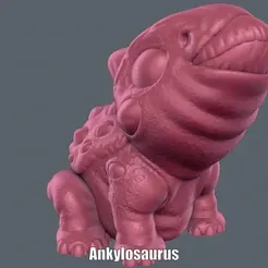 Ankylosaurus.gif STL-Datei Ankylosaurus (Einfacher Druck ohne Unterstützung)・3D-druckbare Vorlage zum herunterladen