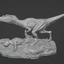 Diseño-sin-título.gif STL-Datei Velociraptor II Jurassic Park (Dinosaurier) | (Dinosaurier) Raptor・3D-druckbares Modell zum Herunterladen