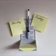 Post-it-Note-Holder-GIF-for-Cults3D.gif Post-it Note Holder, Week Planner - Desktop or Wall Mounted