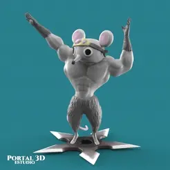 gift-rat-2.gif STL file Ninju Mukimuki Nezumi/Muscle Mouse/ Kimetsu no Yaiba・Design to download and 3D print
